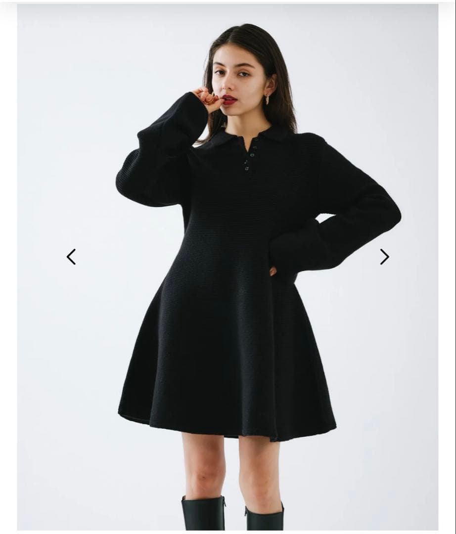 the toe Reims flare onepiece ワンピース　ブラック