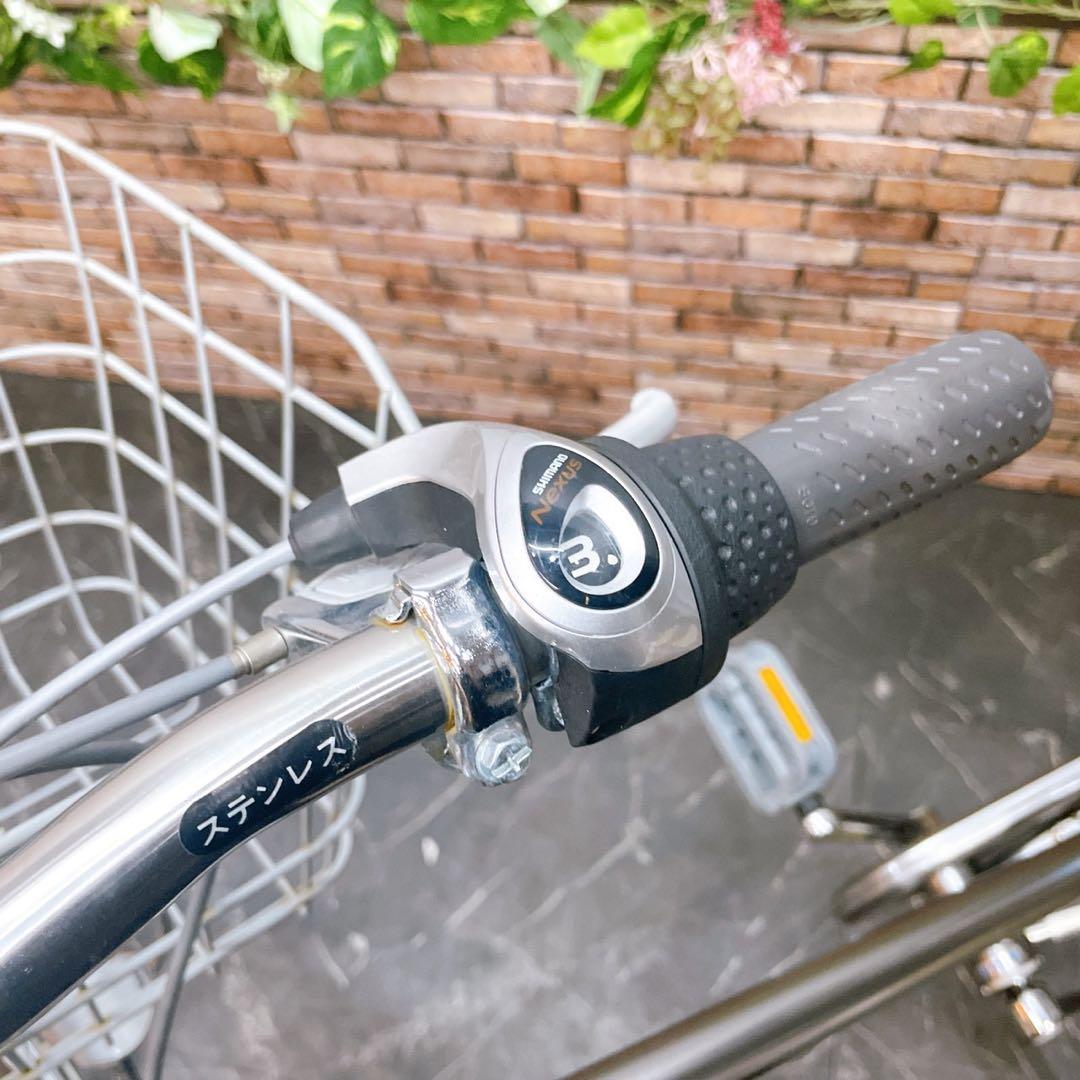 【87】一般車 シティー車 LUNERS シルバー 27インチ 内装変速付き