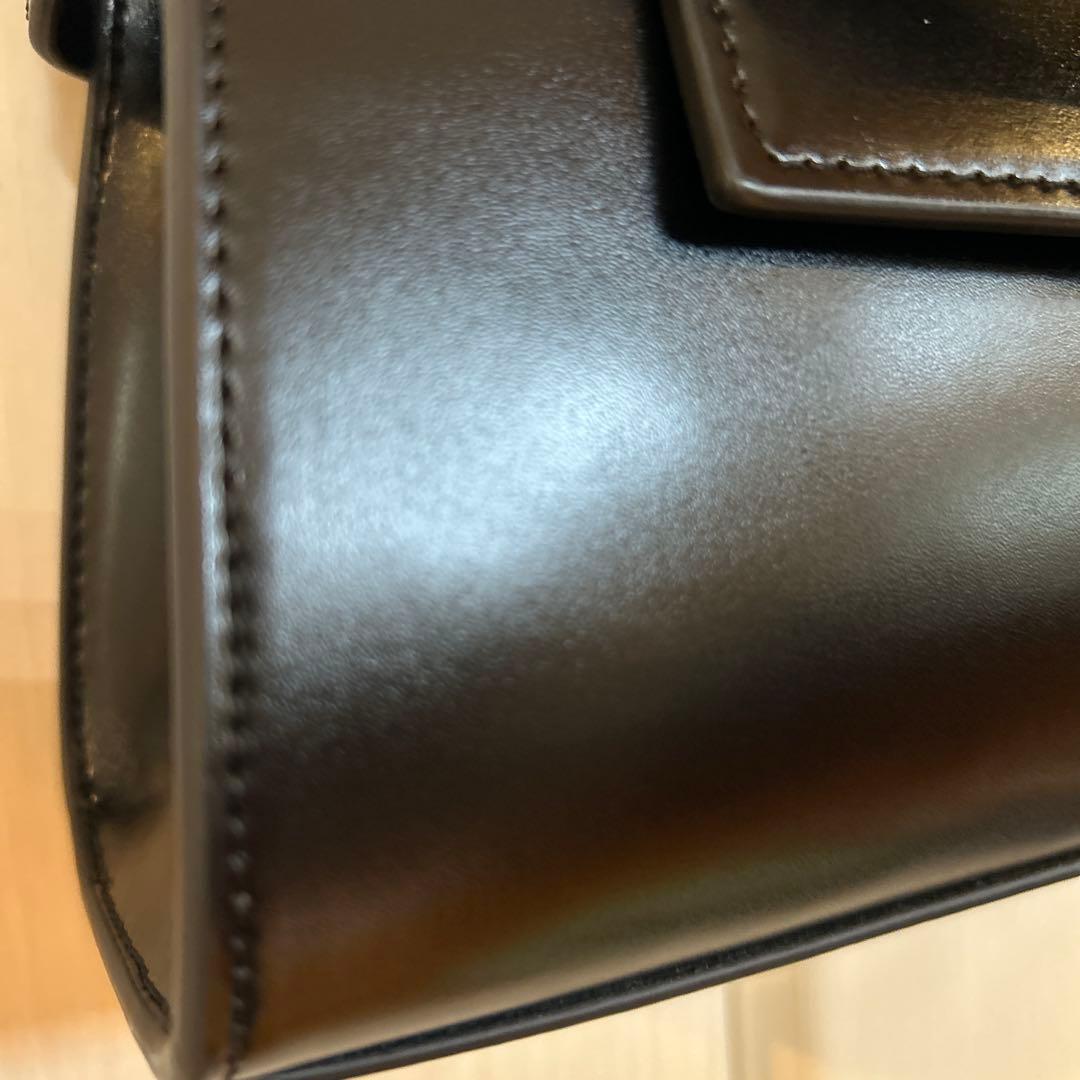 アダムエロペ スプリットレザーフラップショルダーバッグ ブラック