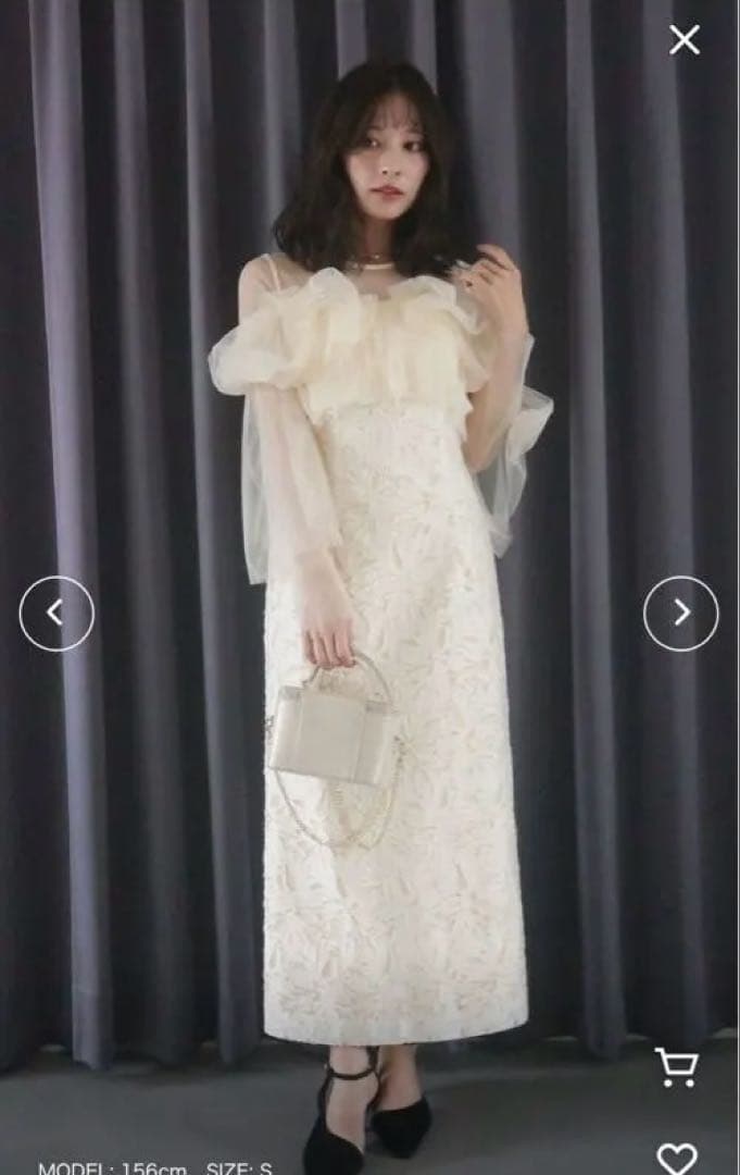 lagunamoon LADYボリュームチュールジャガードドレス