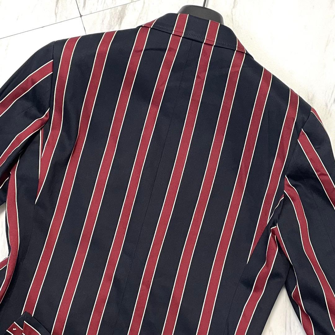 極美品 希少L⭐️フレッドペリー テーラードジャケット 銀ボタン 太ストライプ