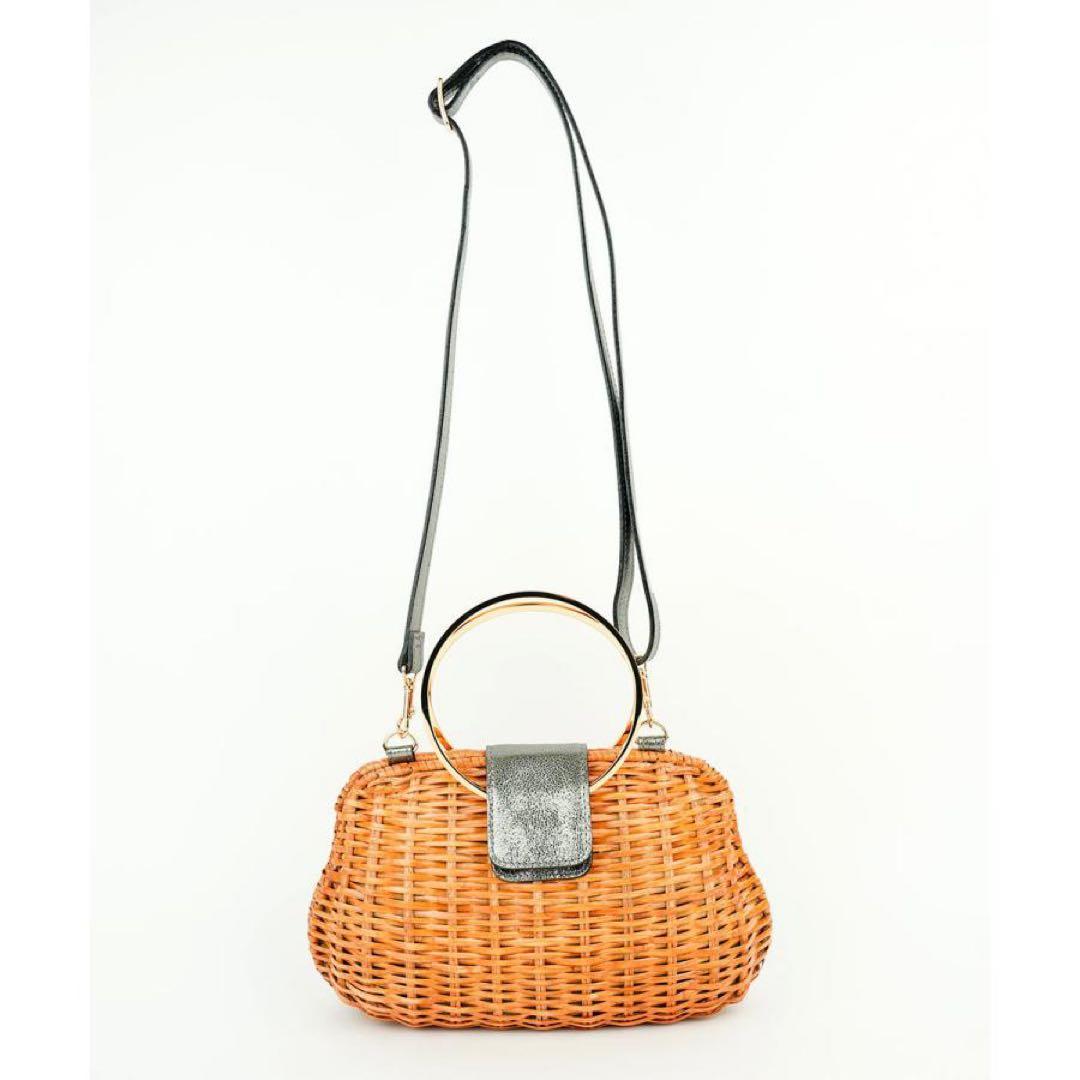 lei　定価￥25,300 スプリットラタン2WAYリングハンドルバッグ