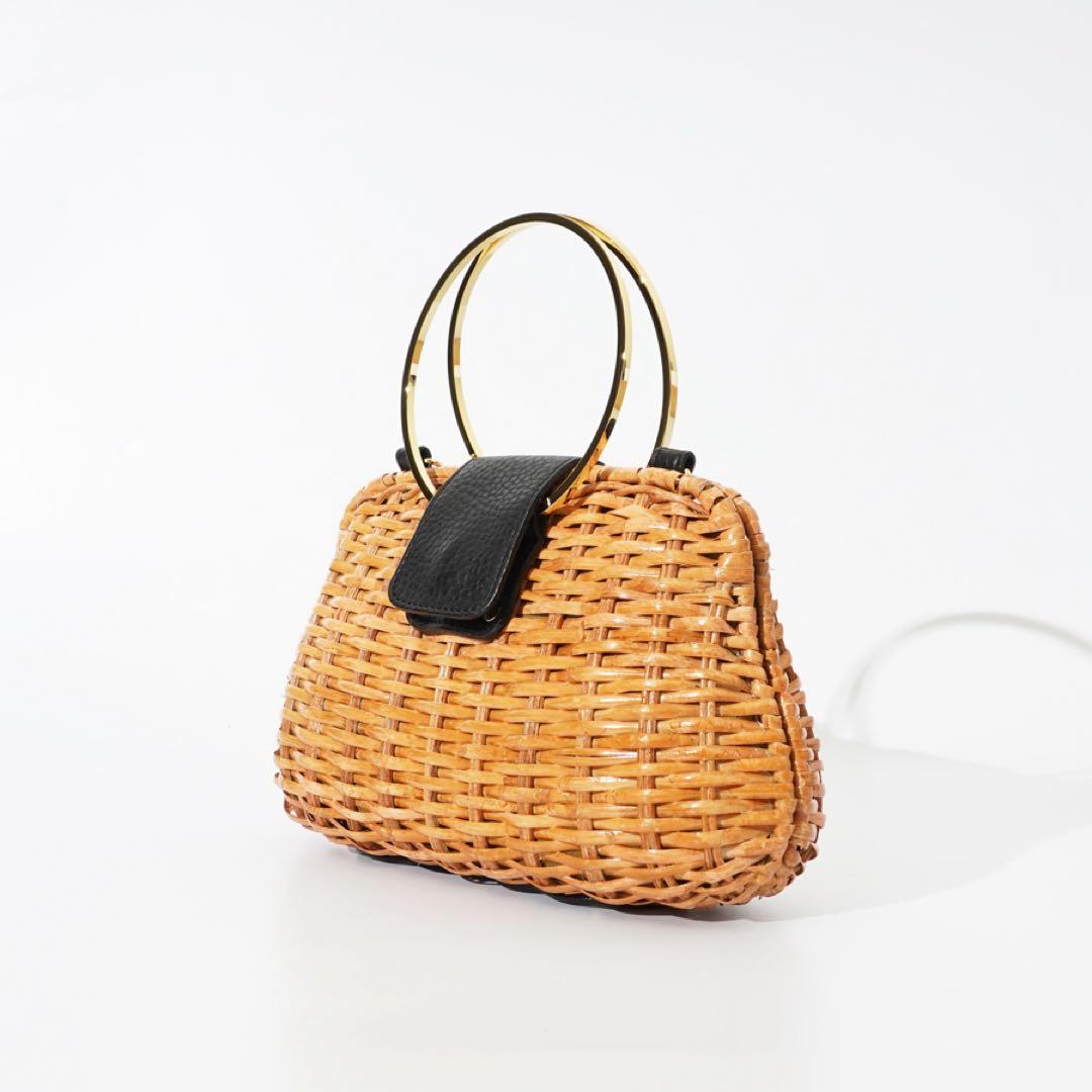 lei　定価￥25,300 スプリットラタン2WAYリングハンドルバッグ