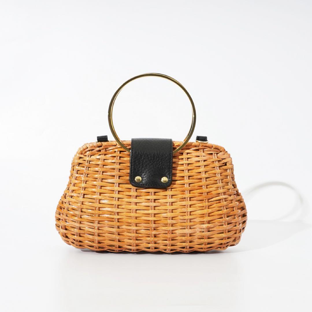 lei　定価￥25,300 スプリットラタン2WAYリングハンドルバッグ