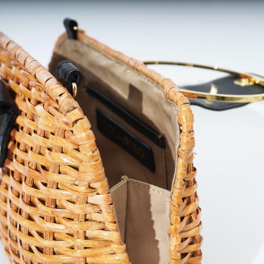 lei　定価￥25,300 スプリットラタン2WAYリングハンドルバッグ