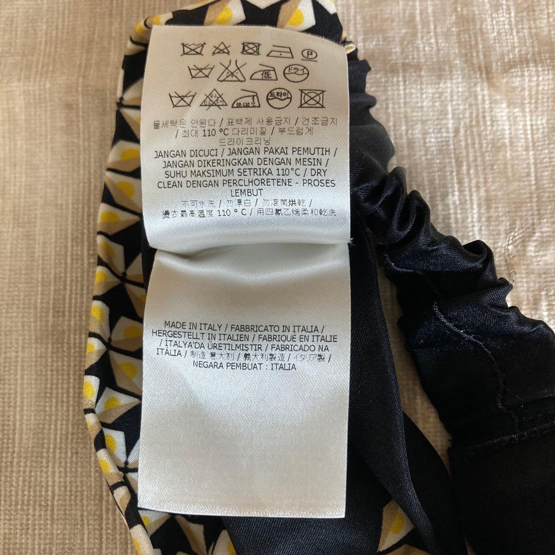 FENDI シルクヘアバンド 幾何学模様