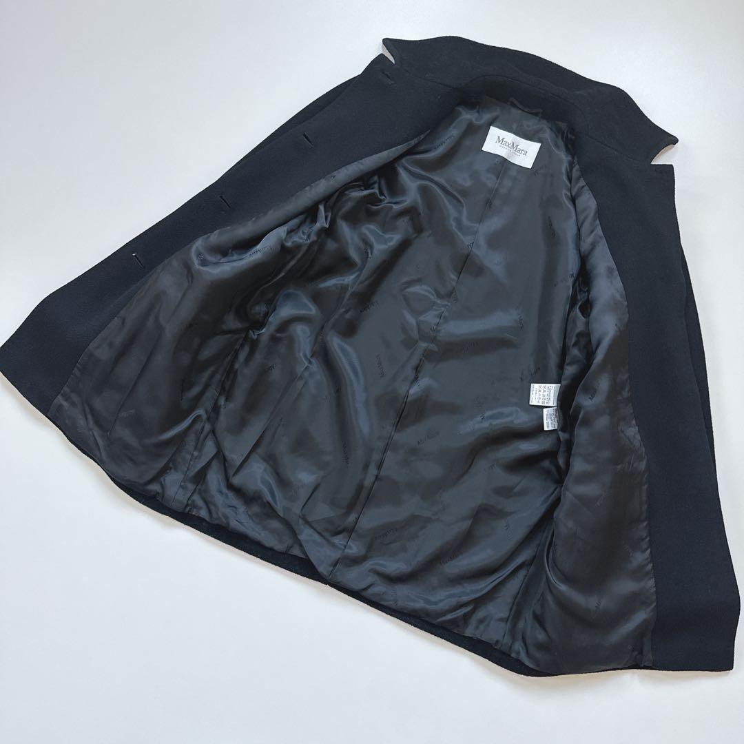美品 MaxMara 白タグ ウールカシミヤ ステンカラーコート ハーフコート