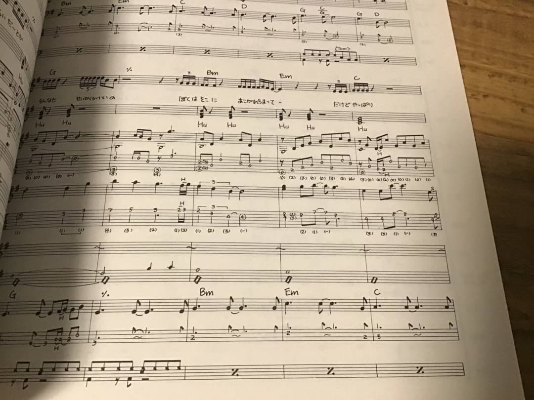 ★楽譜/吉田拓郎/無人島で/タブ譜/バンドスコア