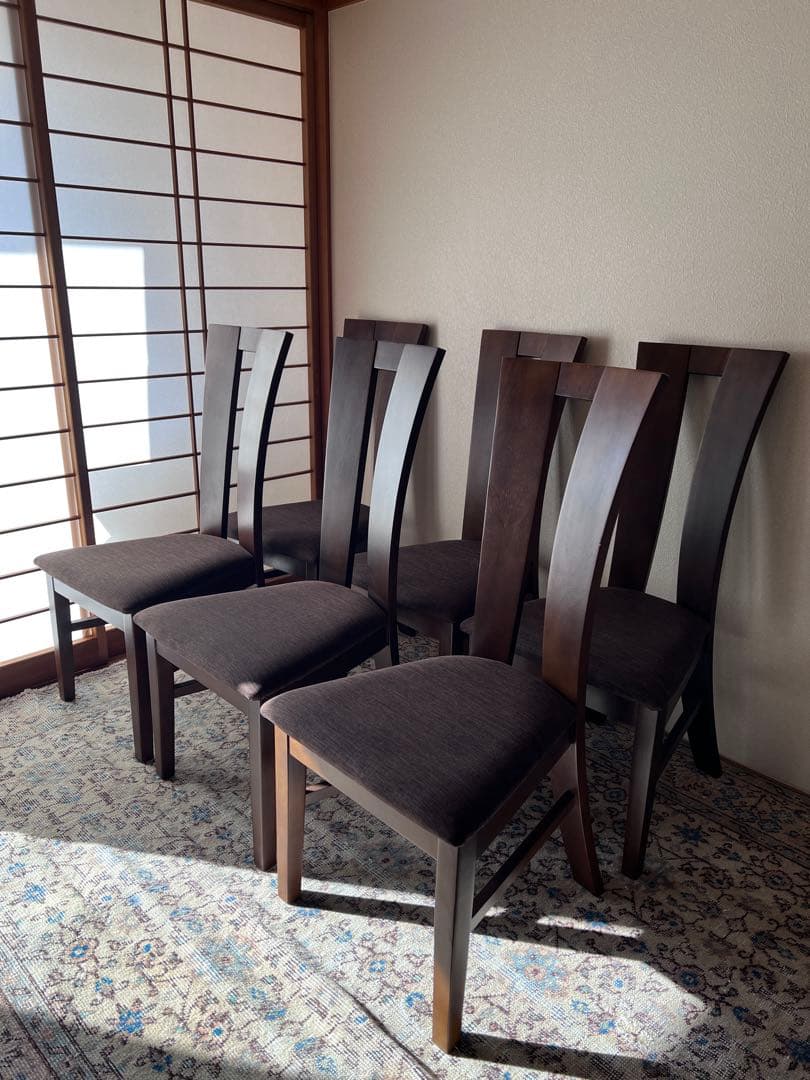 あおいさんごさん専用　 ダークブラウン ダイニングチェア 6脚セットのうち1脚