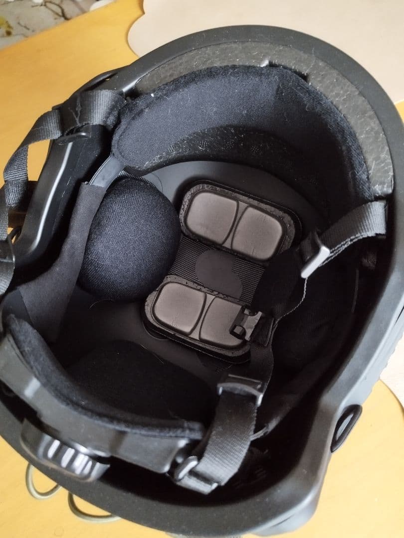 NIJ-Ⅲa実物防弾ヘルメット、55㎝～62㎝/BK、タクティカルヘルメット