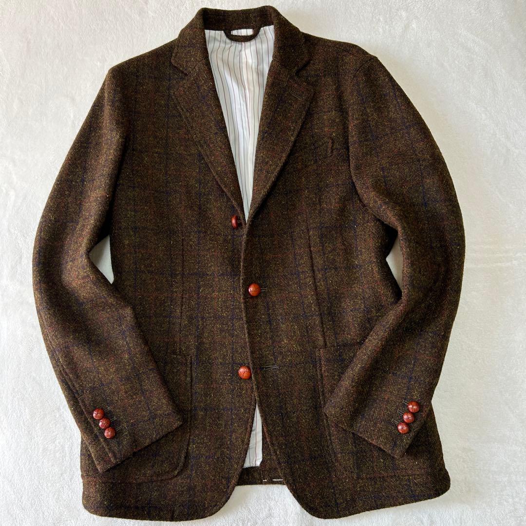 未使用級 ハリスツイード フリークスストア ツイード くるみボタン ジャケットL