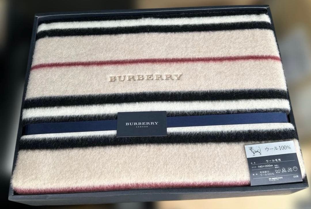 【新品】BURBERRY バーバリー ウール100% ウール毛布