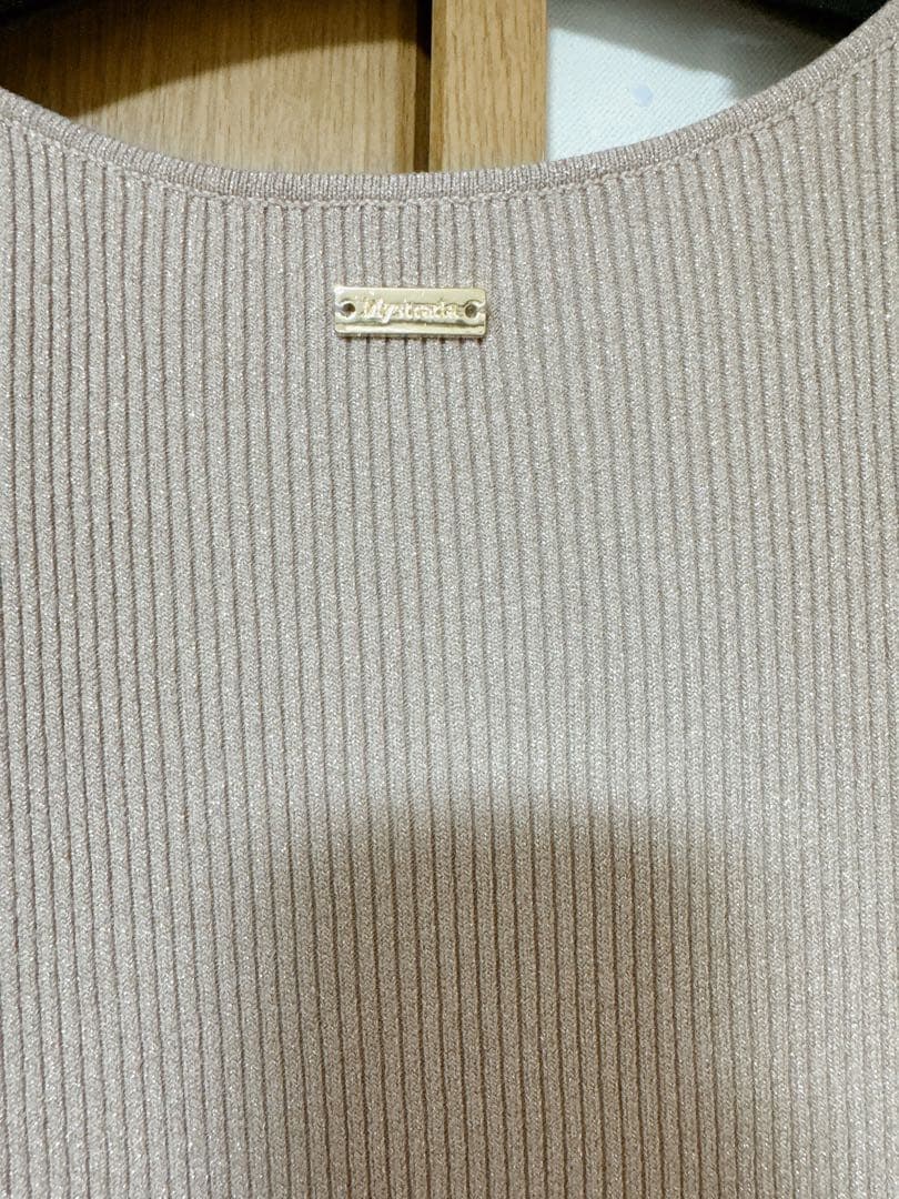 Mystrada プリーツメローラメニットワンピース