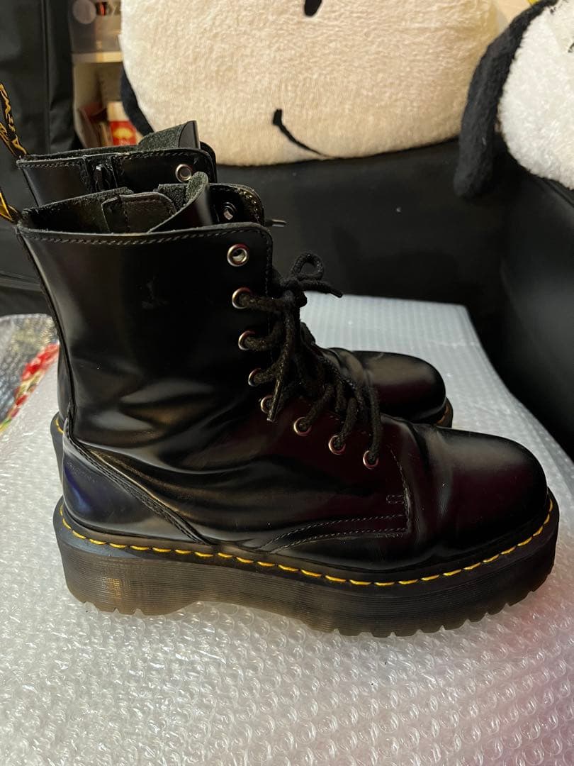 g*g様 Dr. Martens厚底人気のイエローステッチJADON UK8ファ