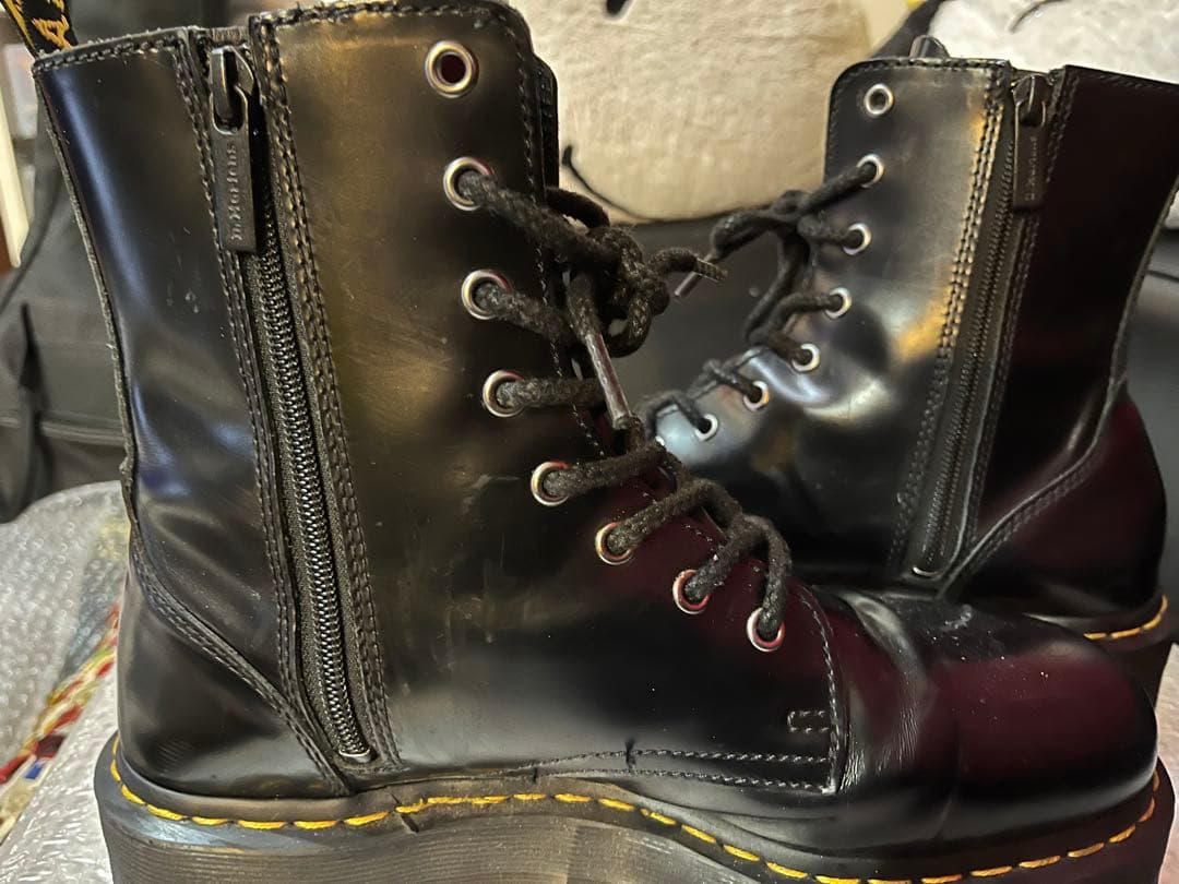 g*g様 Dr. Martens厚底人気のイエローステッチJADON UK8ファ