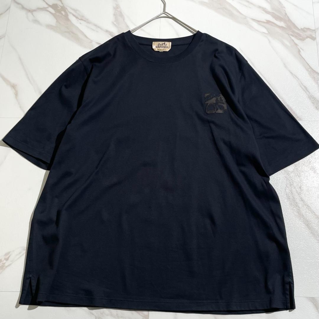 美品　エルメス　マリン　レザー　ミニパッチ　llerie　Tシャツ