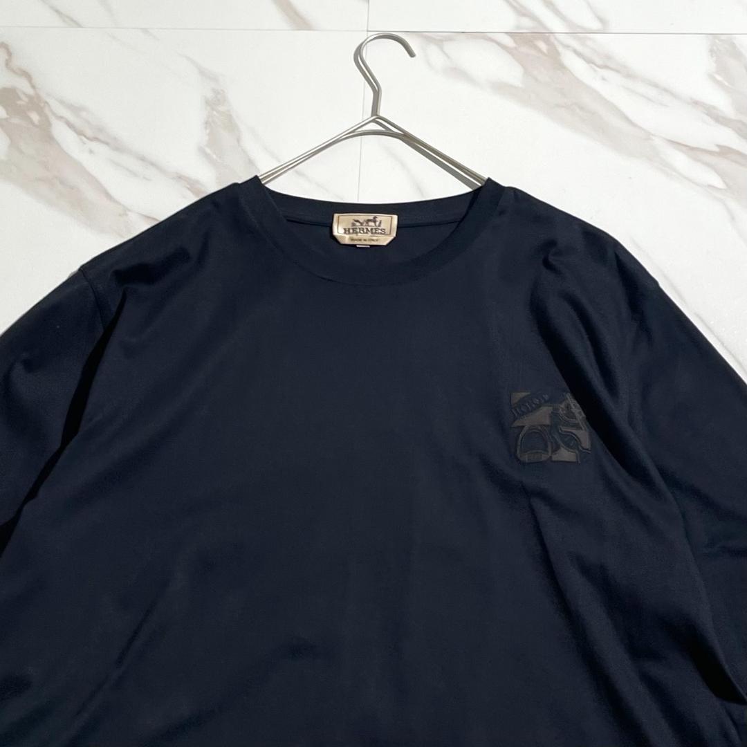 美品　エルメス　マリン　レザー　ミニパッチ　llerie　Tシャツ