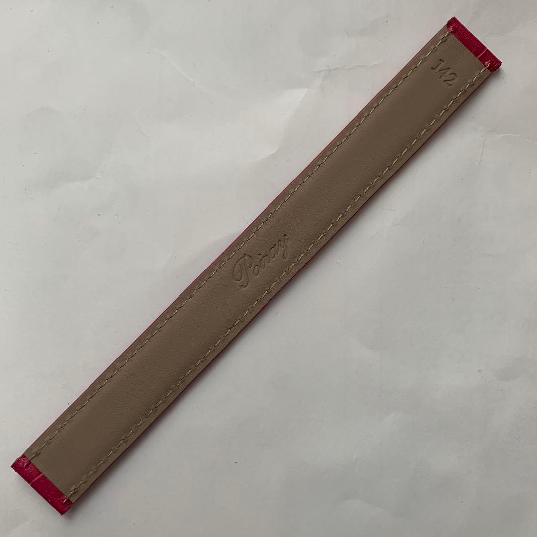 poiray 純正アリゲーター クロコ 腕時計バンド 142mm ローズ ワイン
