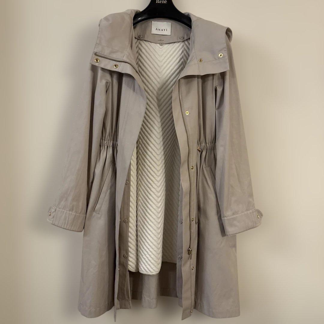 美品です❣️ ANAYI アナイ　トレンチコート フード付き