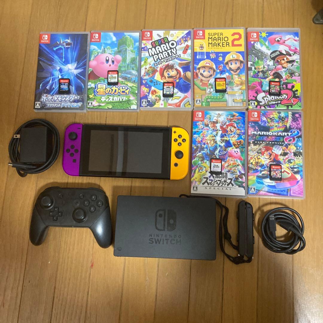 NintendoSwitch初期型 純正プロコン ソフト7本 ＋周辺機器