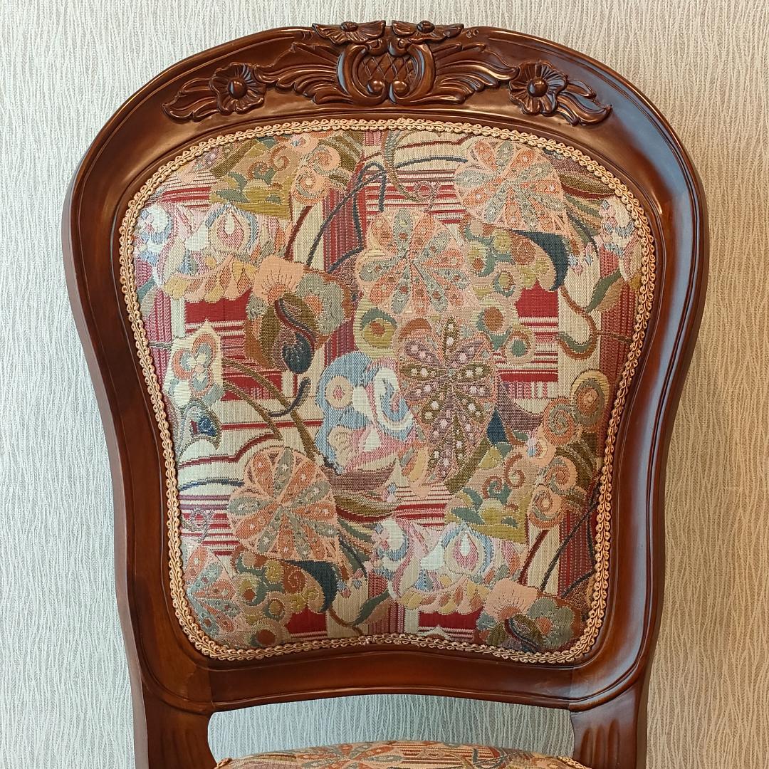 アンティーク　ダイニングチェア　猫脚　ロココ　2脚セット②