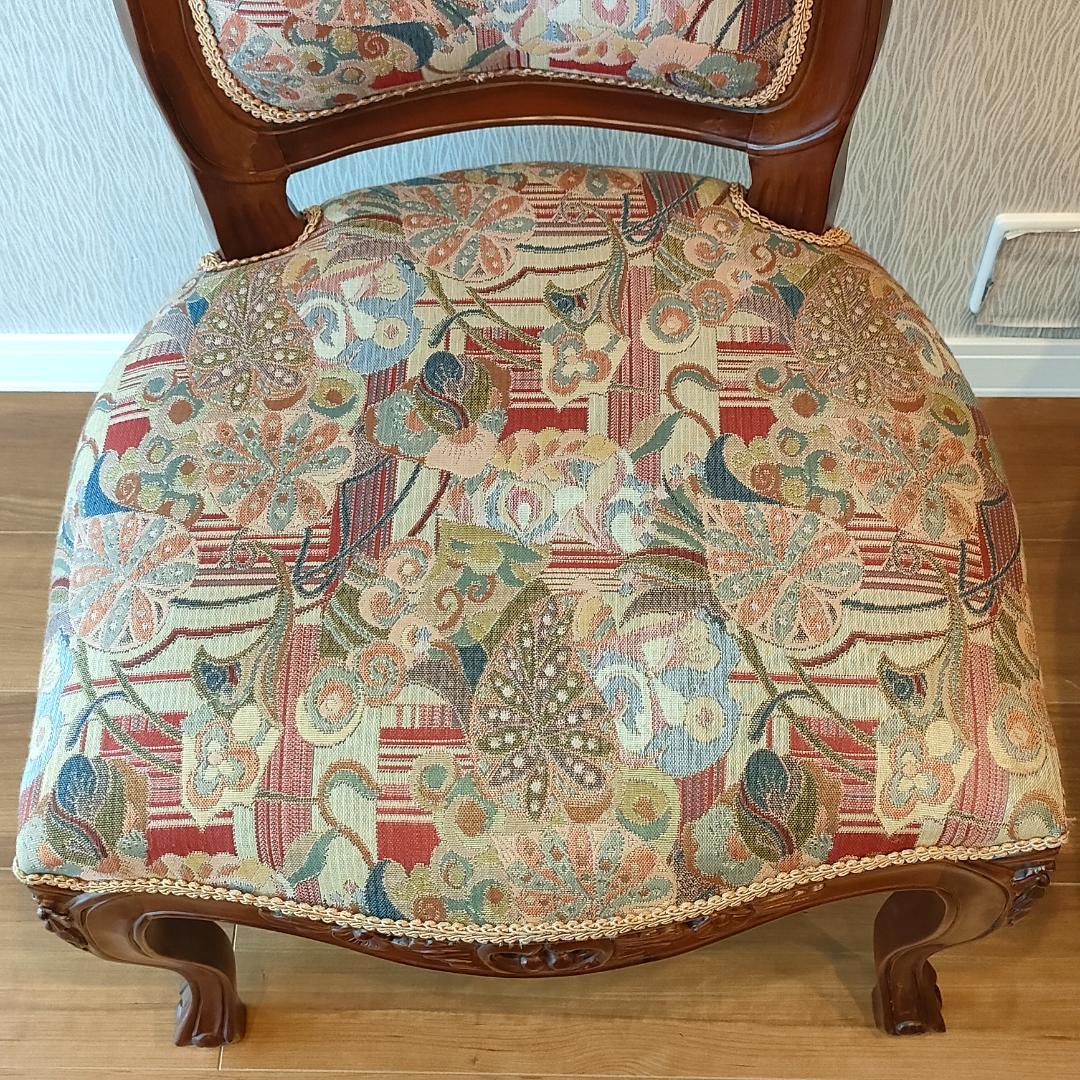 アンティーク　ダイニングチェア　猫脚　ロココ　2脚セット②