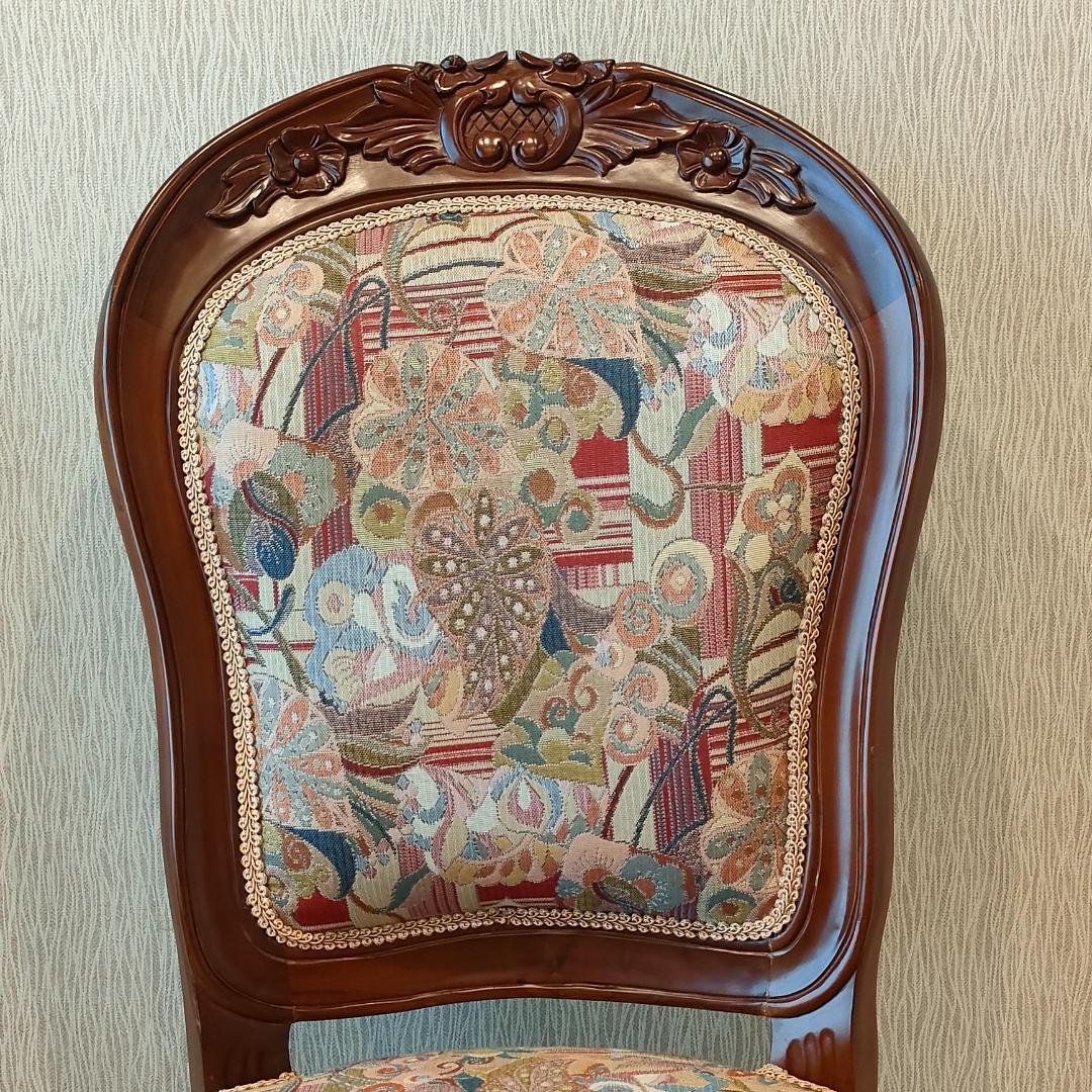 アンティーク　ダイニングチェア　猫脚　ロココ　2脚セット②