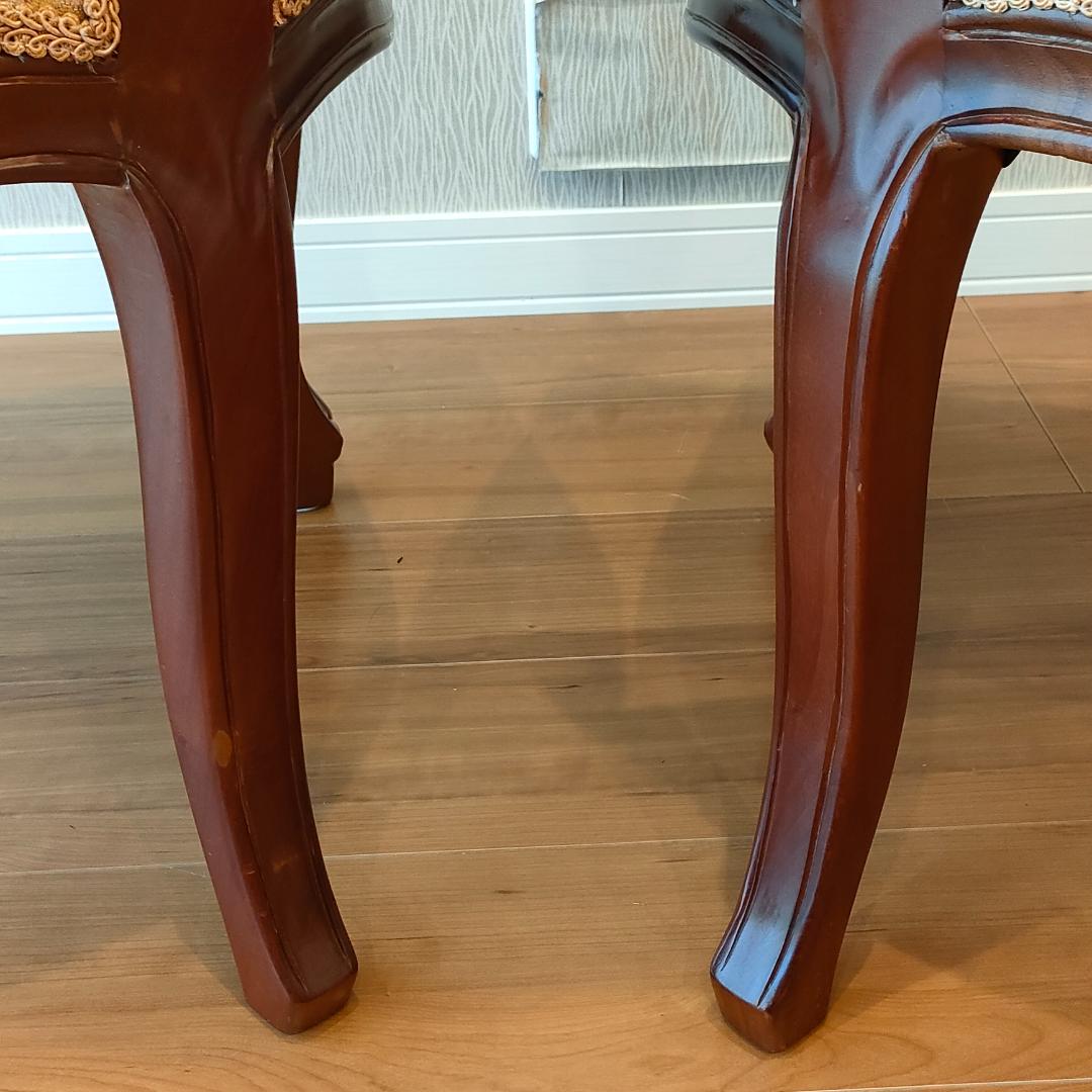 アンティーク　ダイニングチェア　猫脚　ロココ　2脚セット②