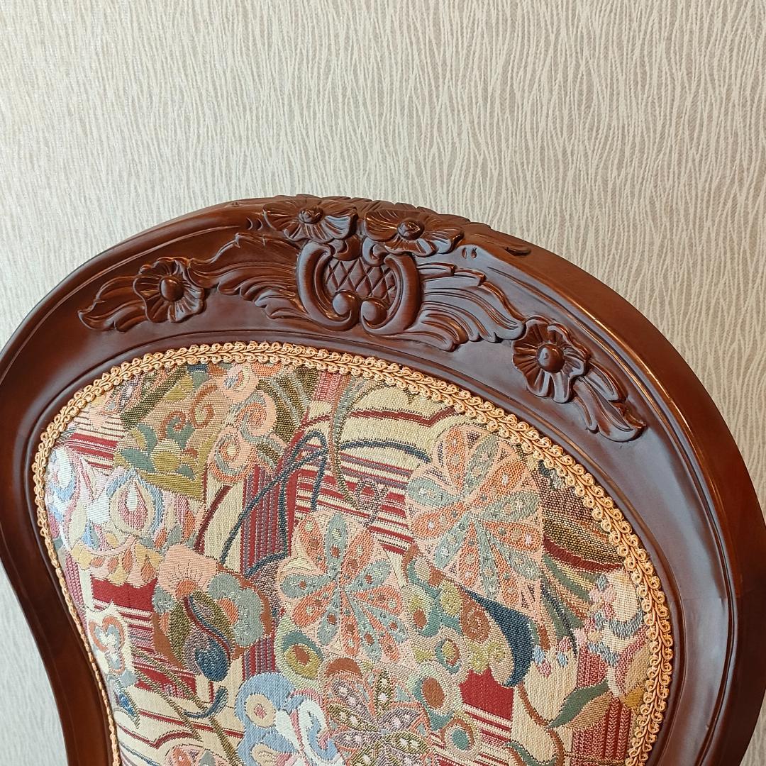 アンティーク　ダイニングチェア　猫脚　ロココ　2脚セット②