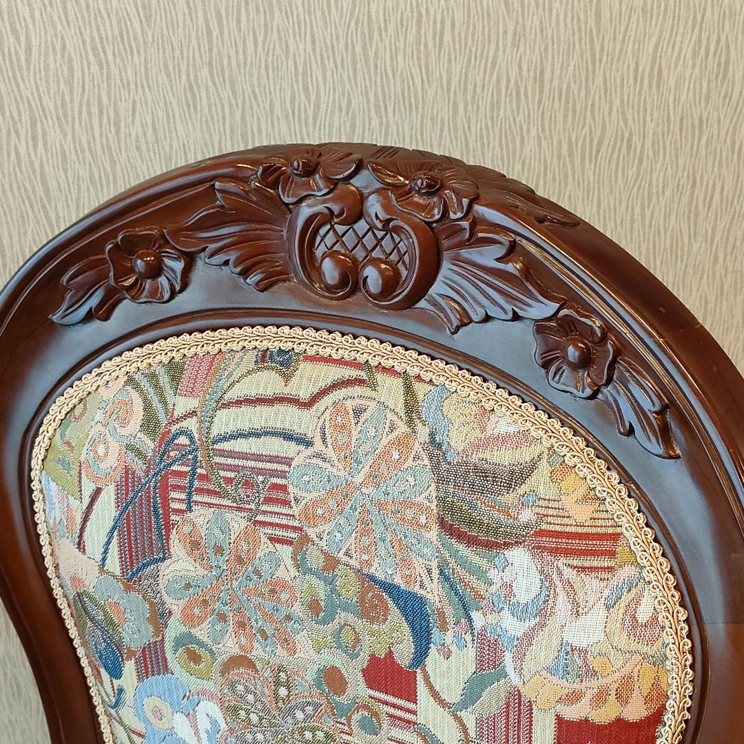 アンティーク　ダイニングチェア　猫脚　ロココ　2脚セット②