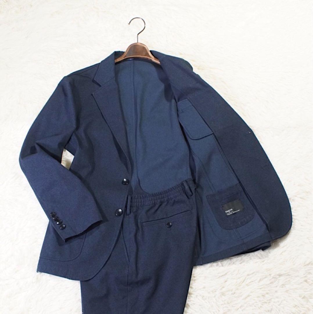 美品 ストレッチ《EDIFICE》2B セットアップ(46)ネイビー 手洗い可
