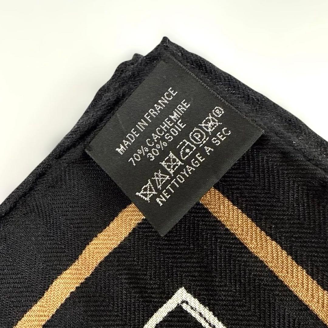 【HERMES】カレジェアン 140 朝の散歩 バンダナ ノアール カシシル 黒