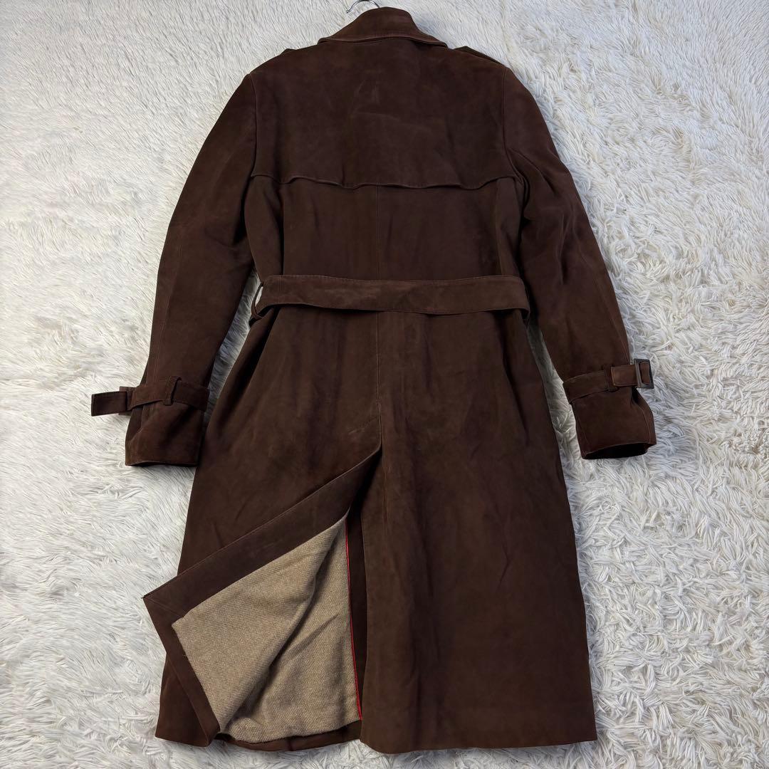 ホメオスタイル スエード トレンチコート ディアスキン 裏地 カシミヤ ベルト