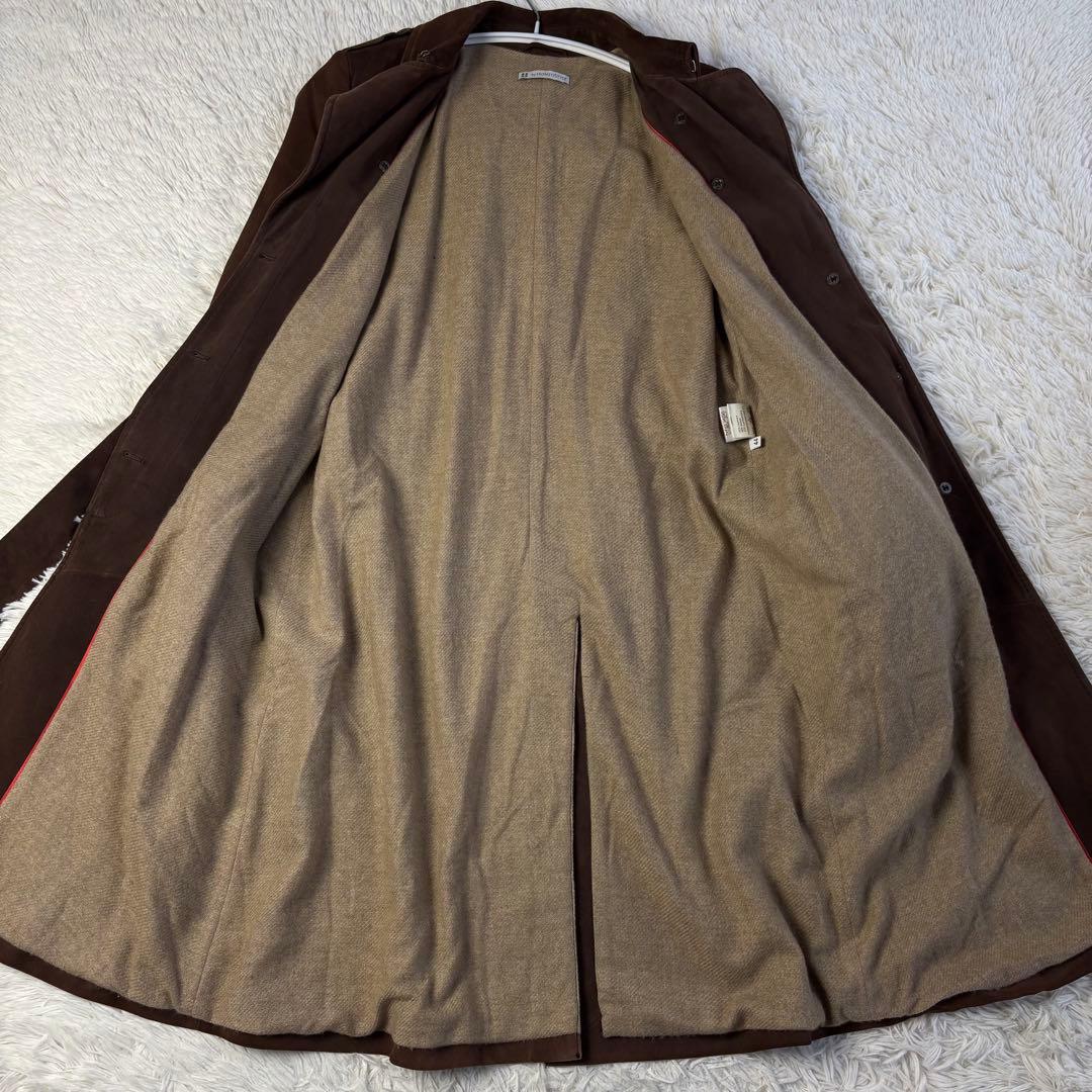 ホメオスタイル スエード トレンチコート ディアスキン 裏地 カシミヤ ベルト