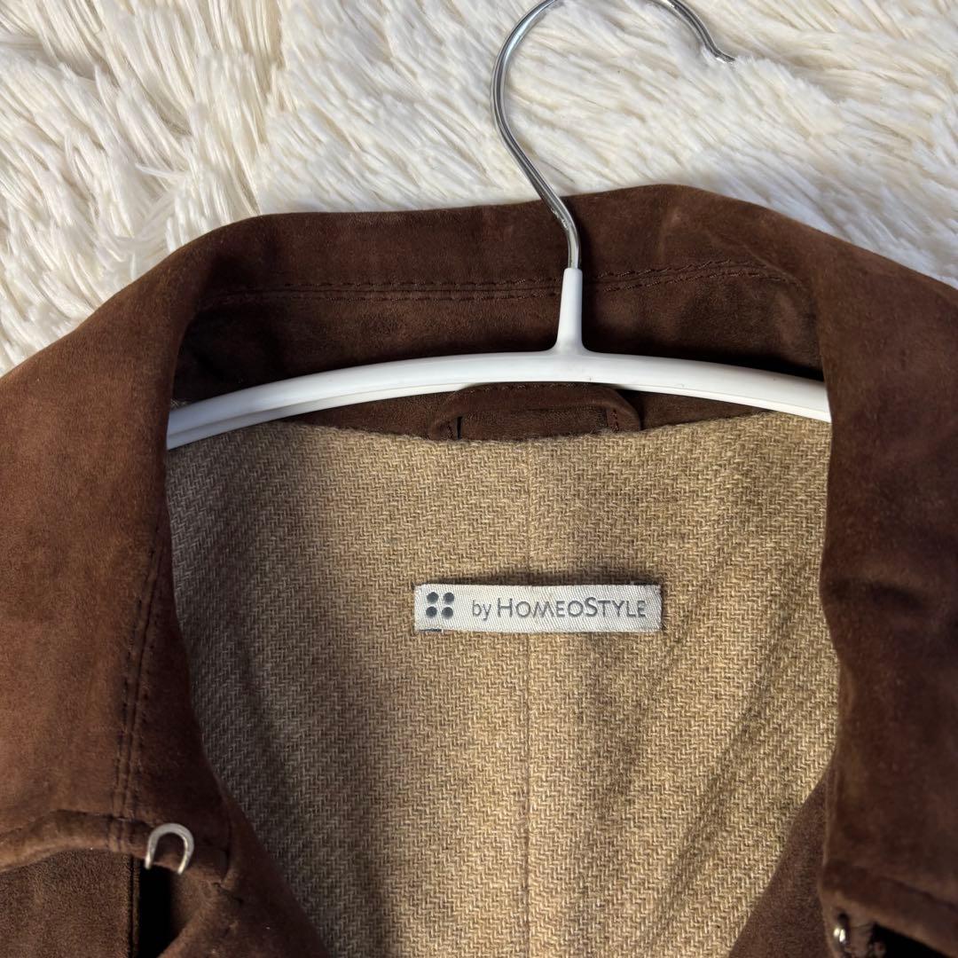 ホメオスタイル スエード トレンチコート ディアスキン 裏地 カシミヤ ベルト