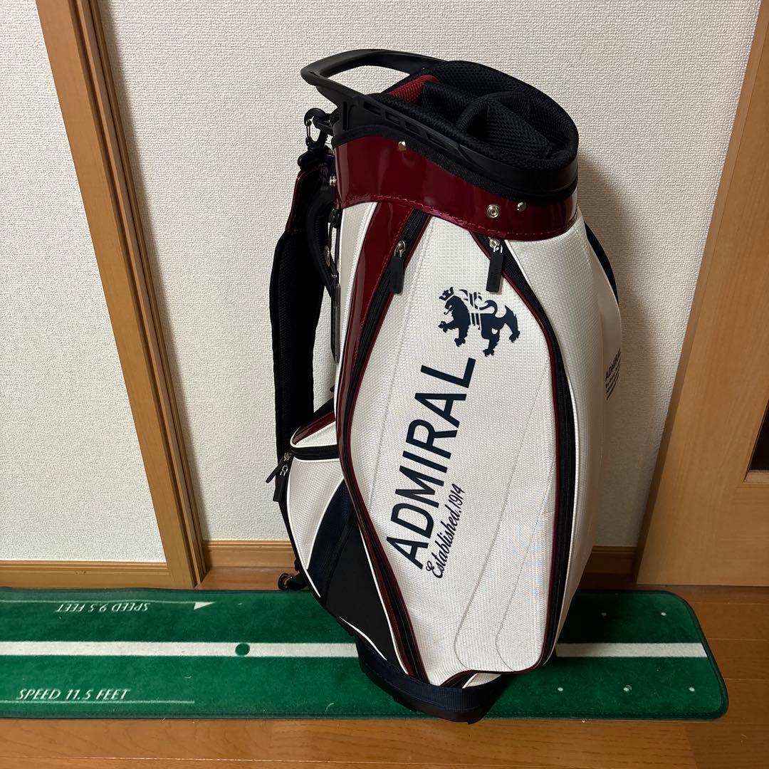 ADMIRAL キャディバッグ ホワイト/レッド/ブラック　トリコロール