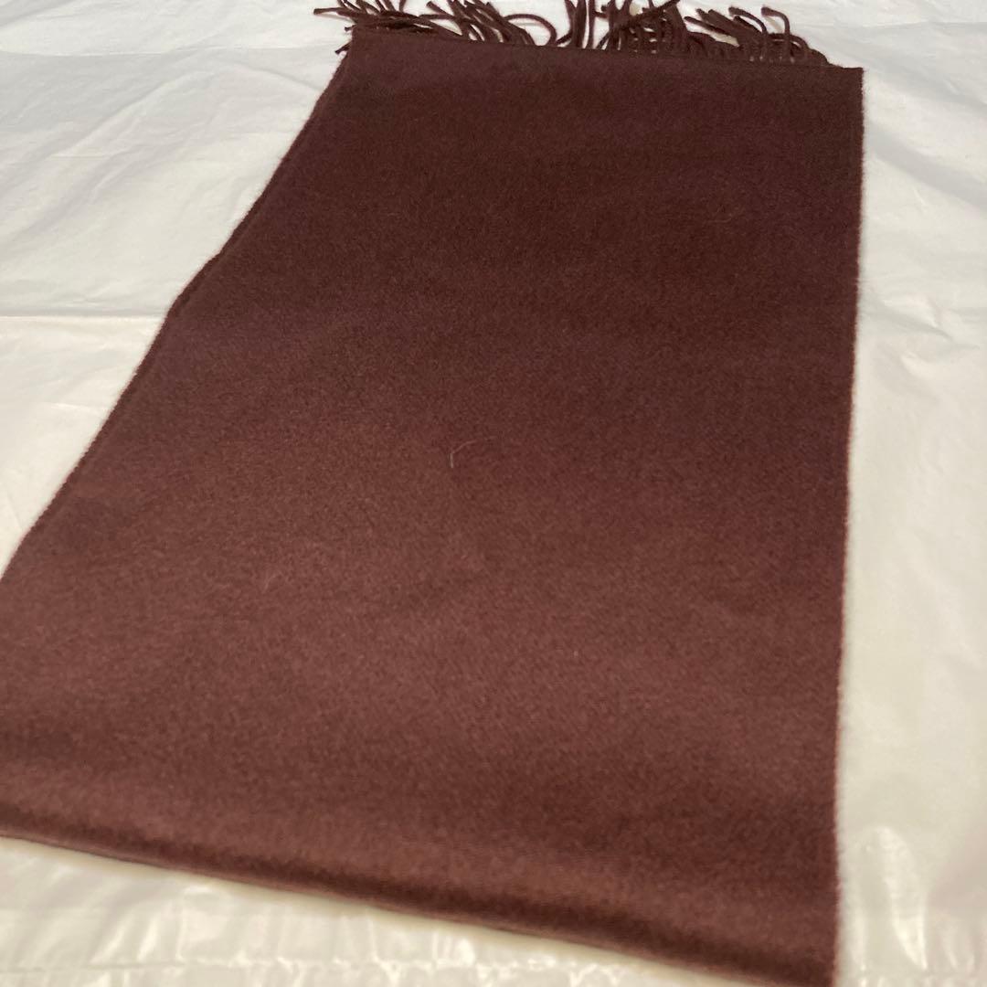 極美品 ジョンストンズ カシミヤ100％ マフラー ダークブラウン 国内正規品