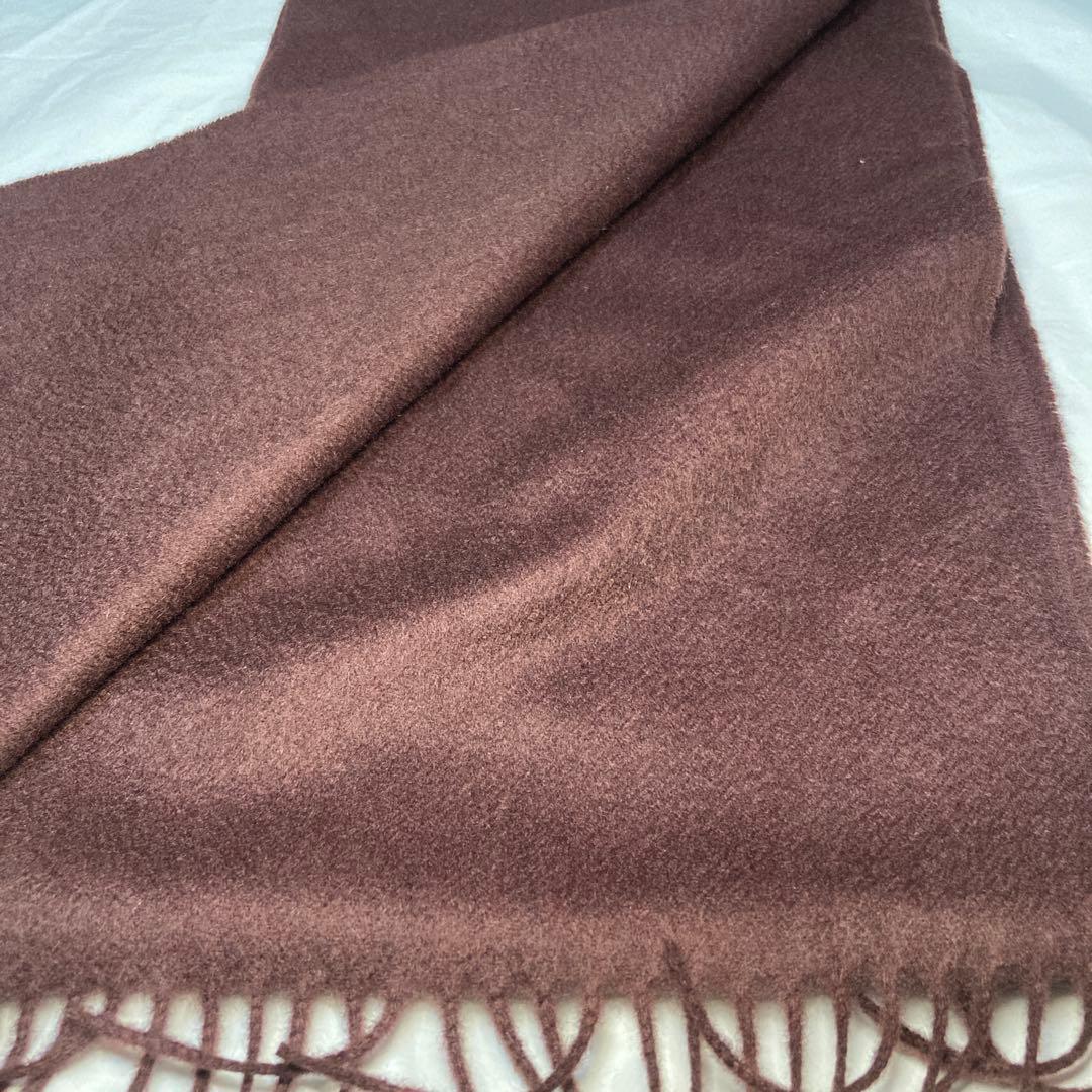 極美品 ジョンストンズ カシミヤ100％ マフラー ダークブラウン 国内正規品