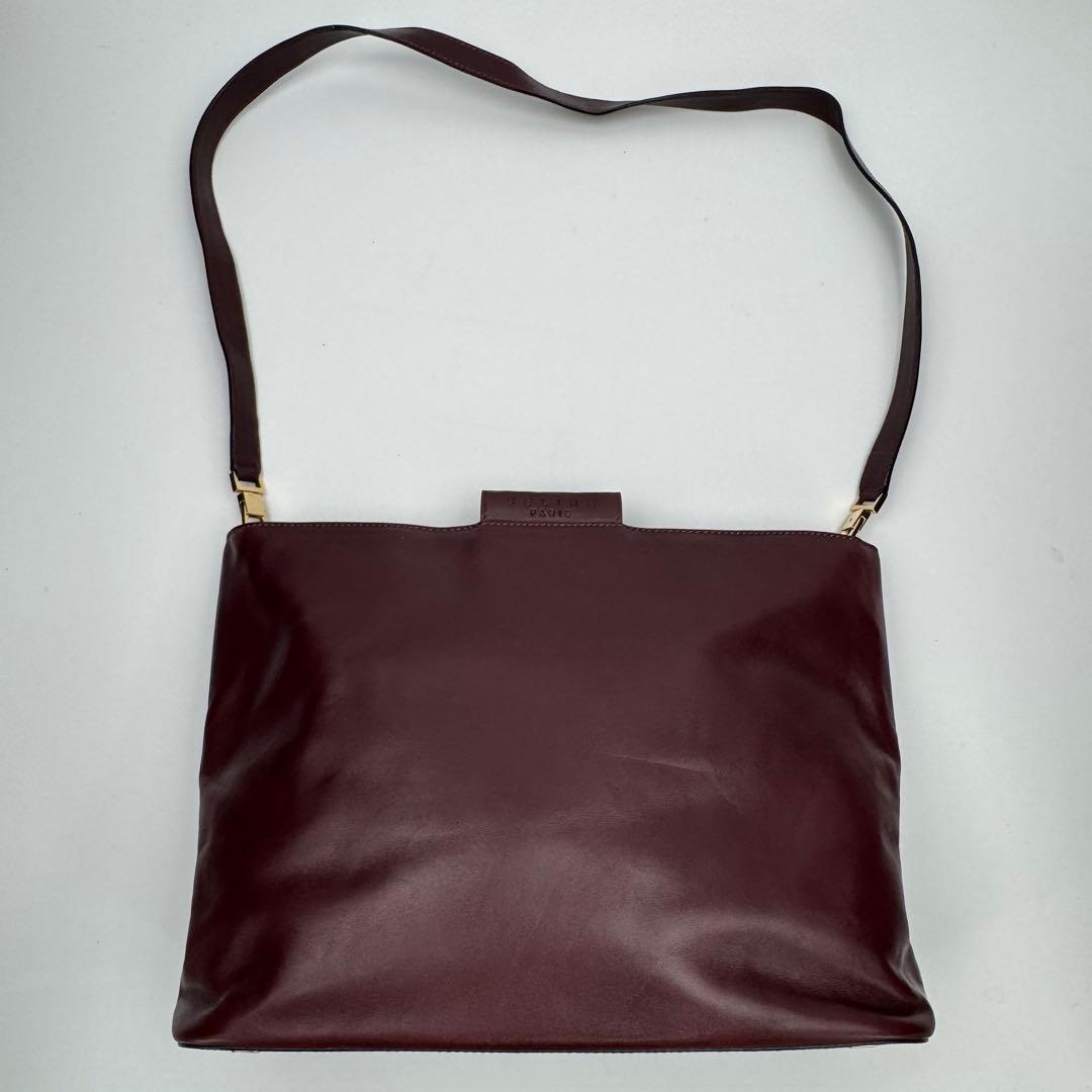 セリーヌ レザー カーフ ショルダーバッグ 斜めがけ A4可 ボルドー