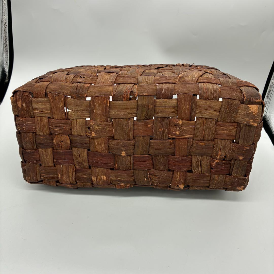 美品】山葡萄　カゴバッグ　トートバッグ　編み込み　やたら編み　国産