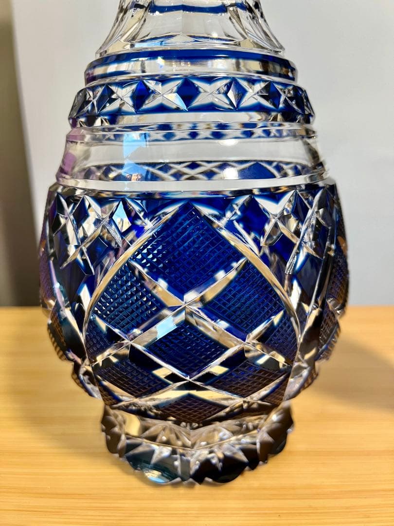 江戸切子　デカンタ　脚付杯 セット 根本幸雄 作