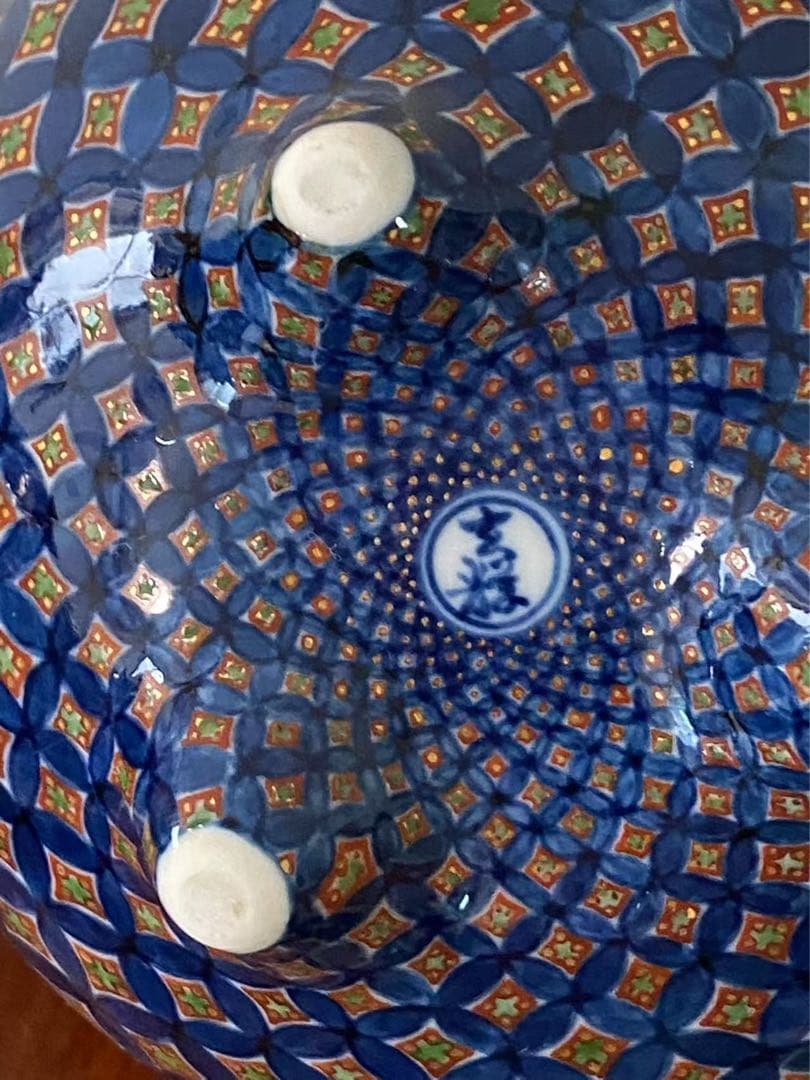 香炉 村上玄輝作 在銘 染錦七宝地文 香道具 陶芸 骨董