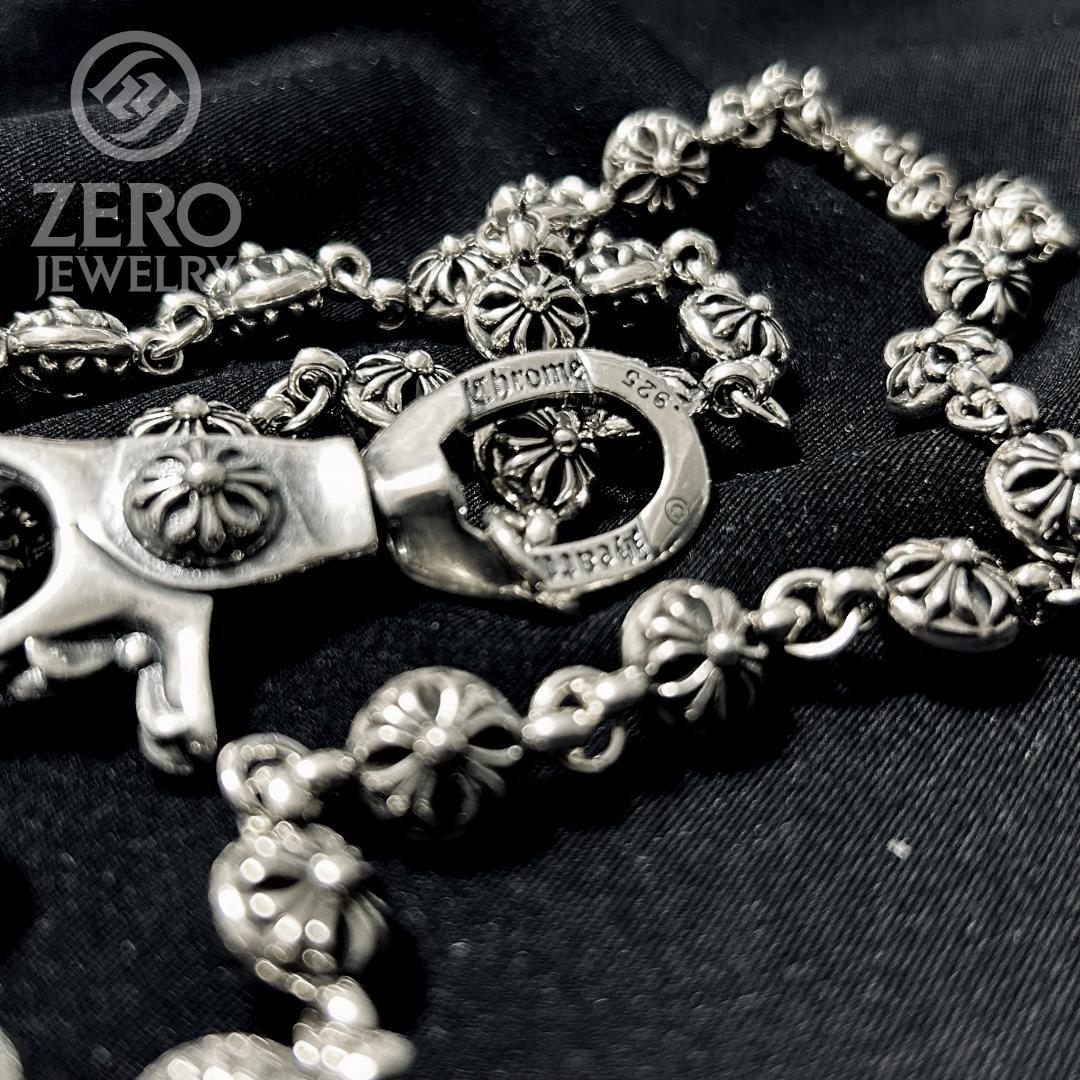 【⭐️週末限定価格＄即日発送＄925刻印】クロスボール ウォレットチェーン