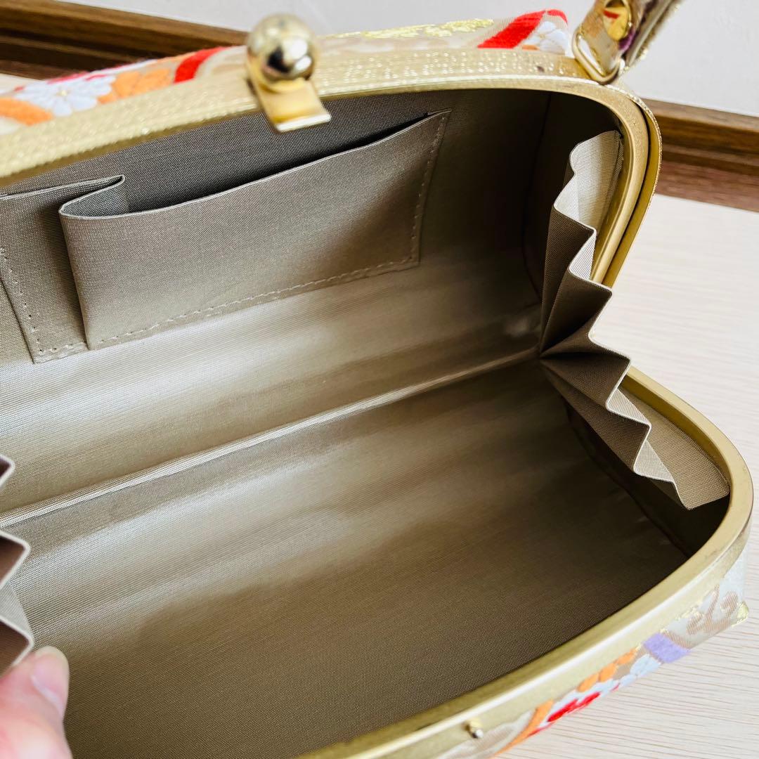 【美品】振袖用バッグ　草履　成人式　振袖　西陣織　正絹　Ｌサイズ