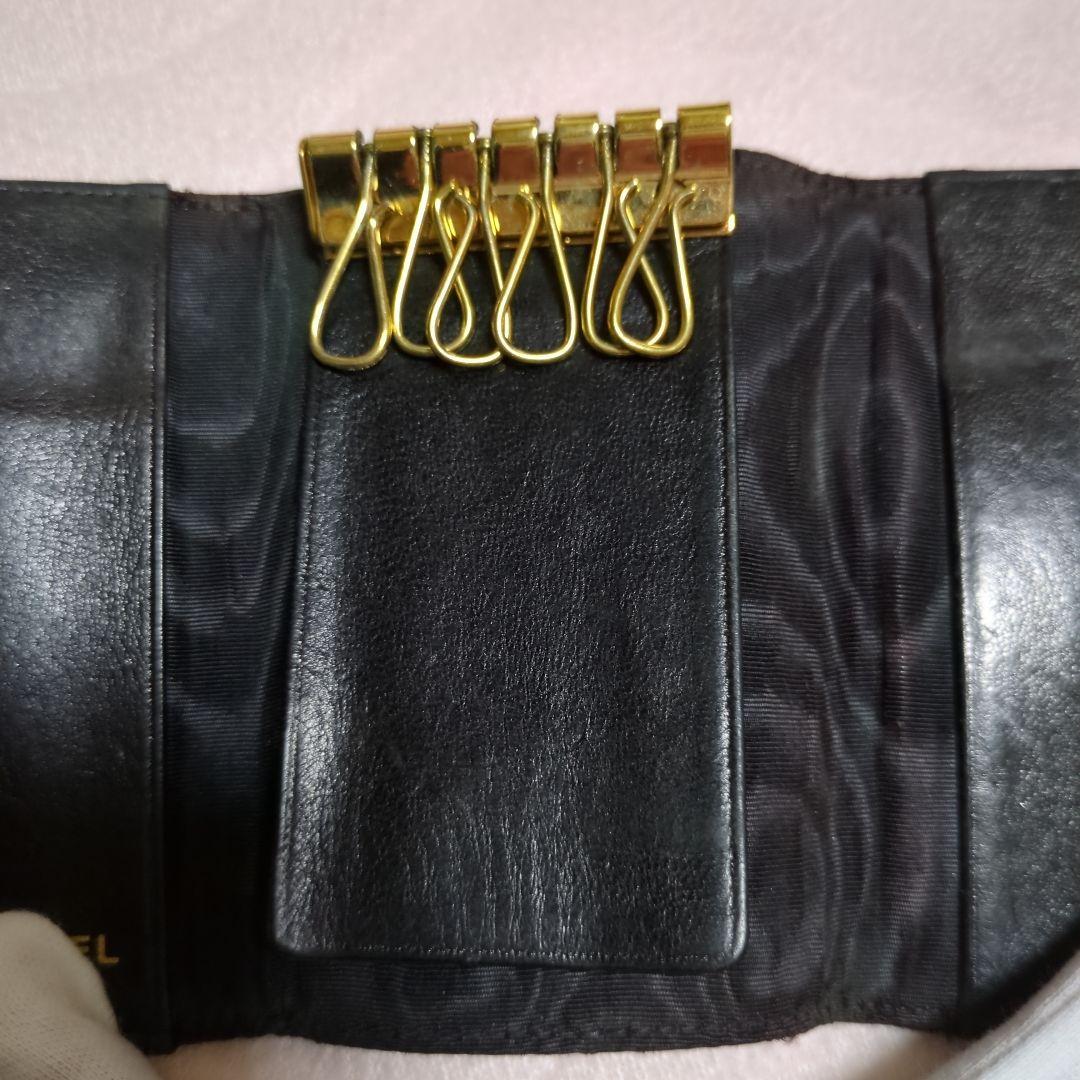 ちー☆ CHANEL 黒 レザー キーケース