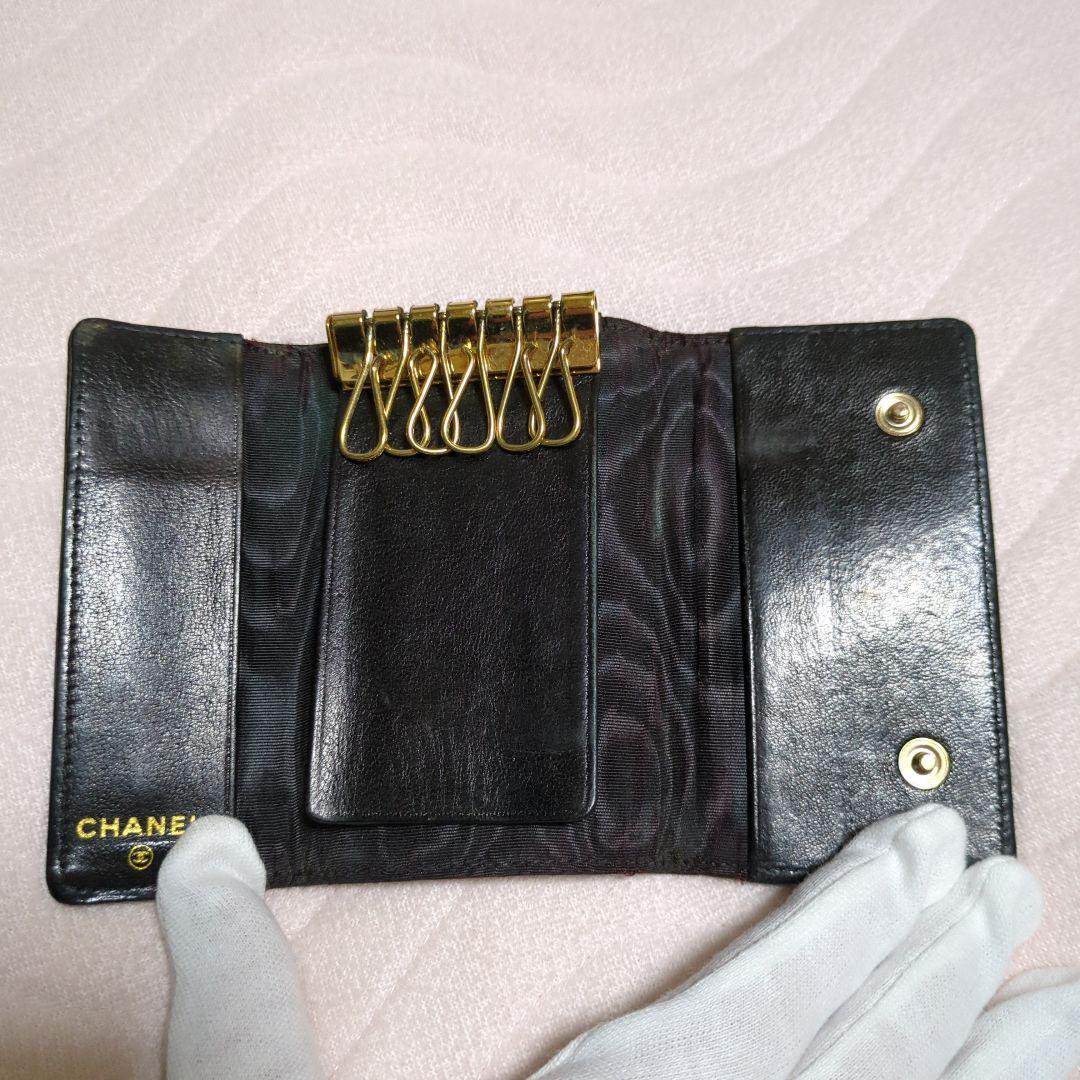 ちー☆ CHANEL 黒 レザー キーケース