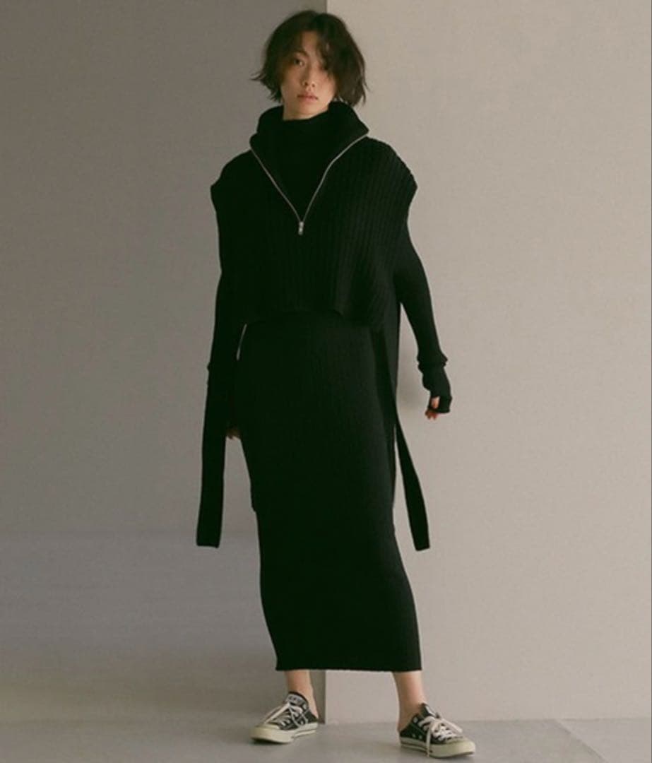 【美品】 ETRE TOKYO ハーフジップタートルニットベスト