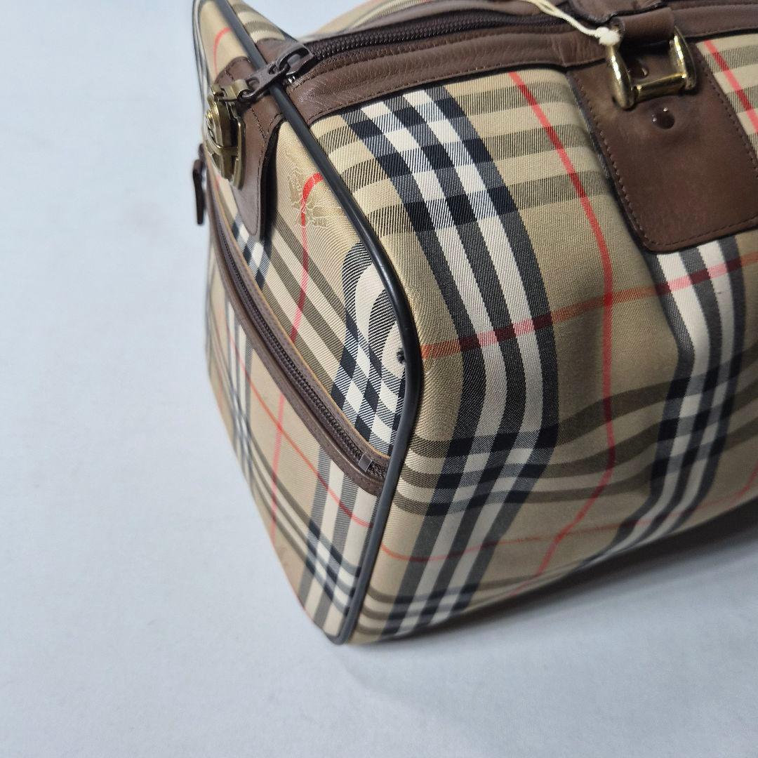 バーバリー ボストンバッグ ノバチェック 鍵付き