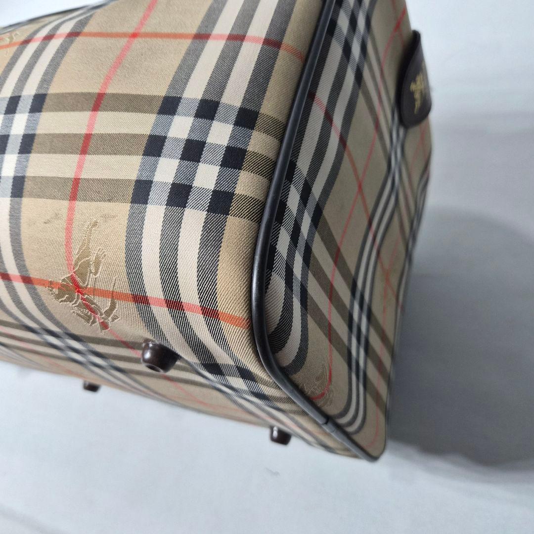 バーバリー ボストンバッグ ノバチェック 鍵付き
