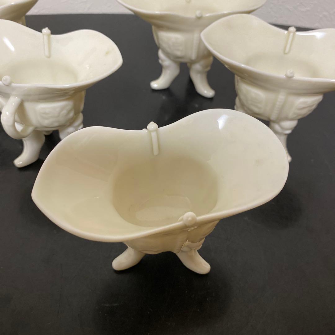 中国美術 徳化窯 白磁 三足爵